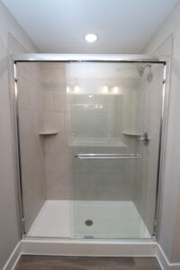 Shower with glass door in the Maria floor plan | Homes in Southern Indiana